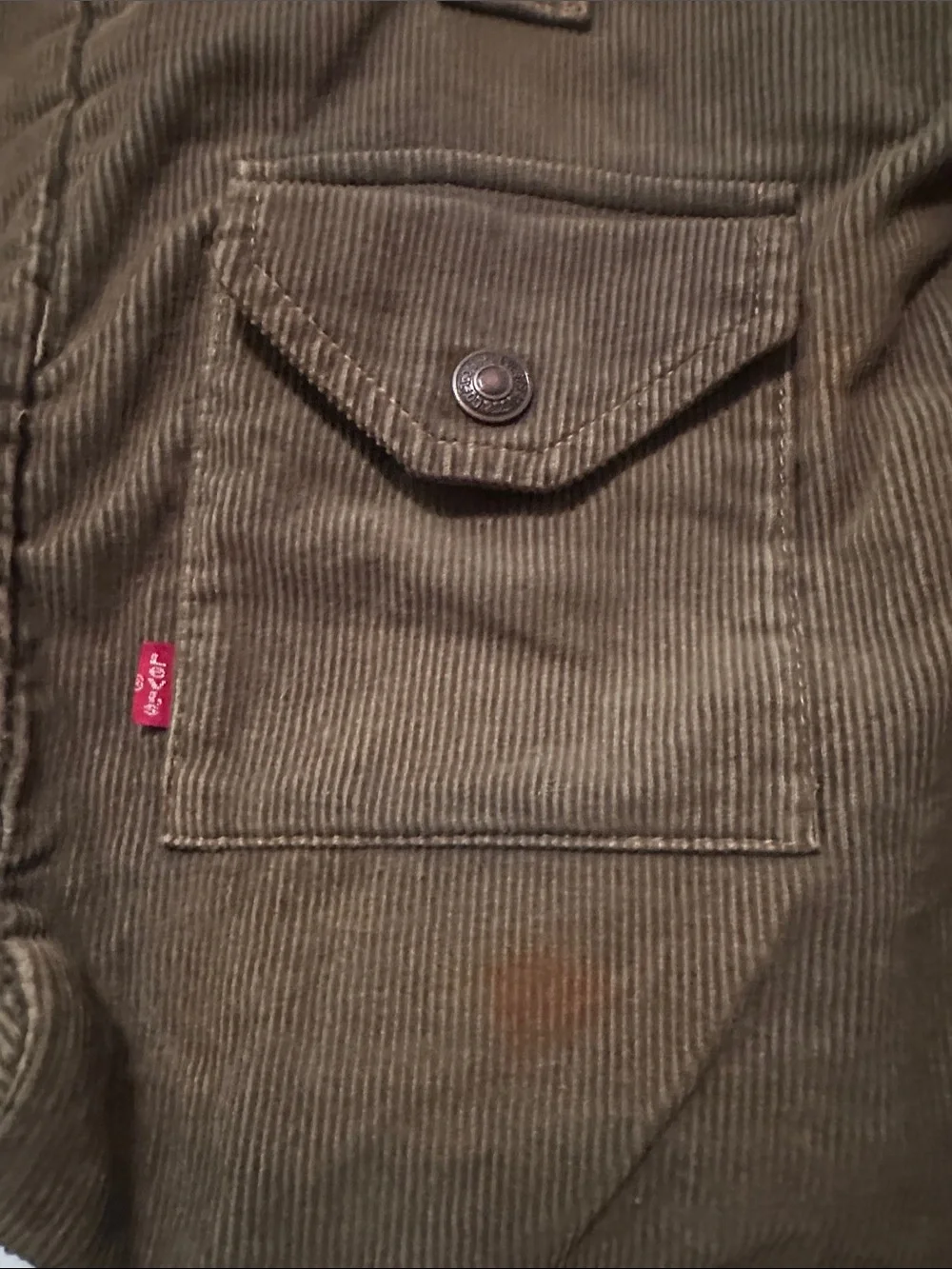 Vintage Y2K Yak Pak - Levi's Olive Corduroy Tote Bag with Front Flap Pockets